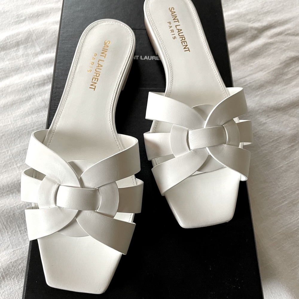 Saint Laurent Leather Tribute Sandal - 36
